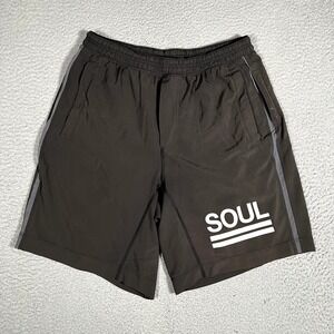 Lululemon Shorts Mens Large Black Pace Breaker Lined 8" Athletic Soul Cycle Logo